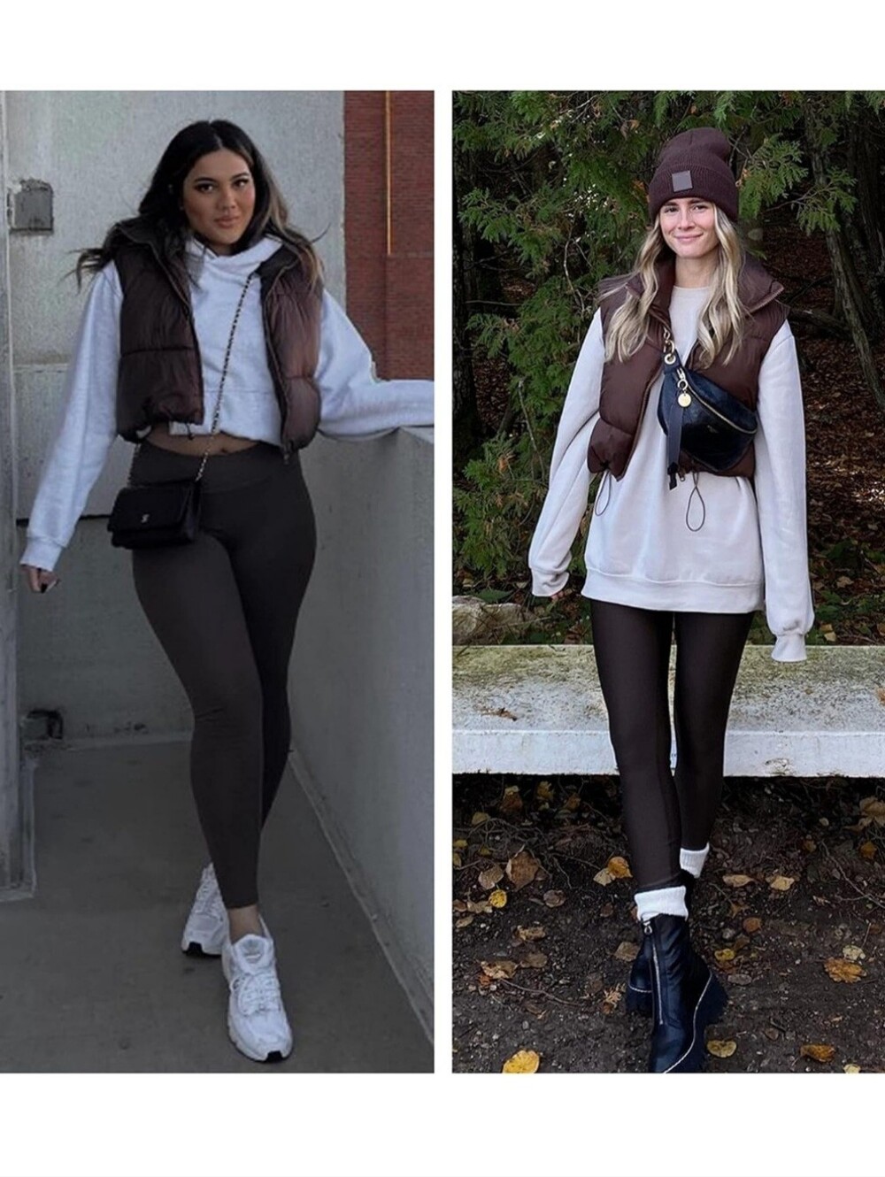 Brown Women's Puffer Vest